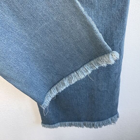 Lola Jeans Reese High Rise Belted Paper Bag Cropped Wide Leg Raw Hem Jeans Sz 27 - Picture 9 of 12